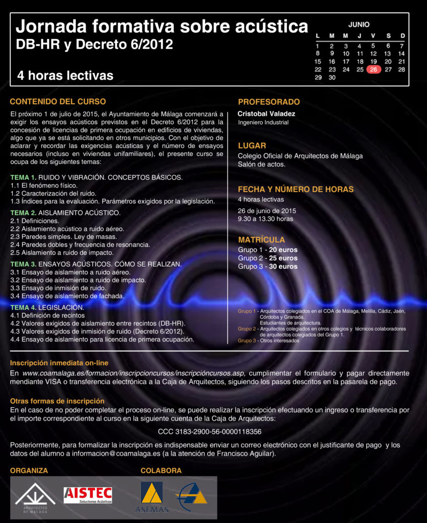 curso de acústica en Málaga