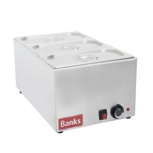 BANKS BAÑO MARIA 1/1 GN + CONTENEDORES 3 x 1/3 GN