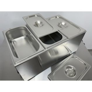 BANKS BAÑO MARIA 1/1 GN + CONTENEDORES 3 x 1/3 GN