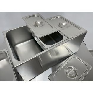 BANKS BAÑO MARIA 1/1 GN + CONTENEDORES 3 x 1/3 GN