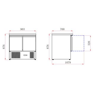 UNIFROST MESA ENSALADA 2 PUERTAS 230 LITROS
