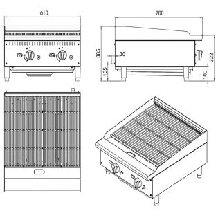 BANKS PARRILLA  GAS 2 x 7Kw
